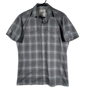 Kuhl Response Shirt Men's Small Gray Plaid Lightweight Casual Button Up Gorpcore